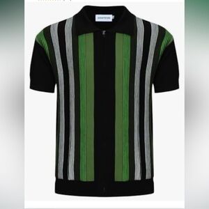 OXKNIT stripe zippered polo NWT size medium